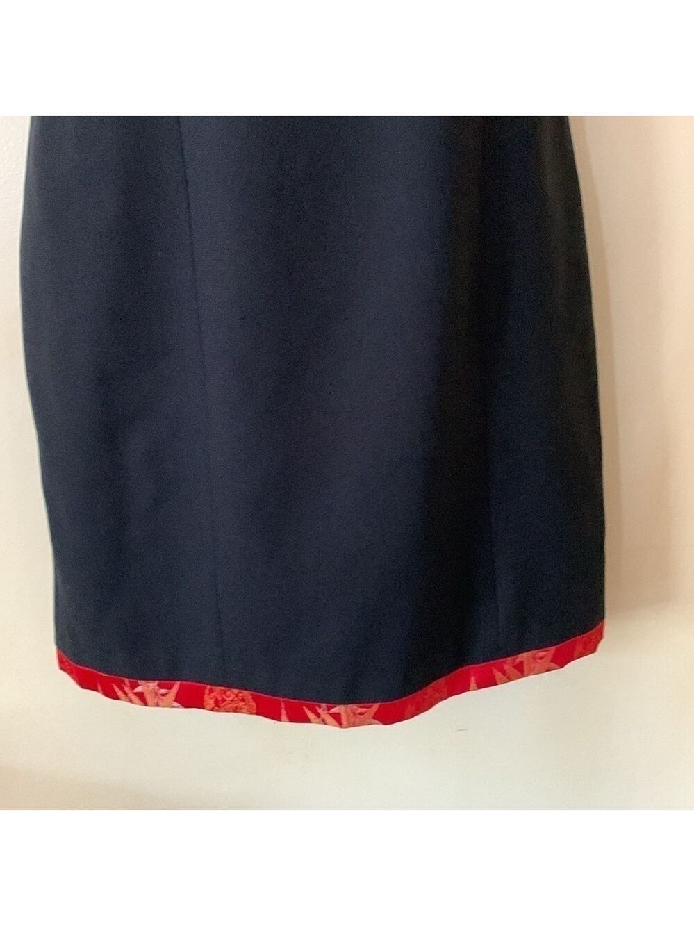 Kenar Asian inspired black dress with red borders and front zip size 4 - Picture 4 of 11
